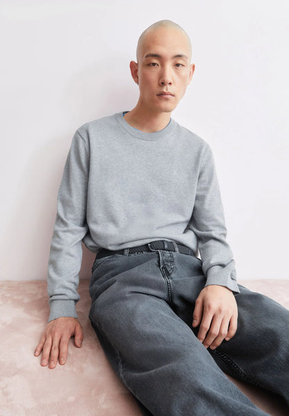 ARMEDANGELS Canada Men's Unisex Grey Sweater with a Classic Crew Neck Design