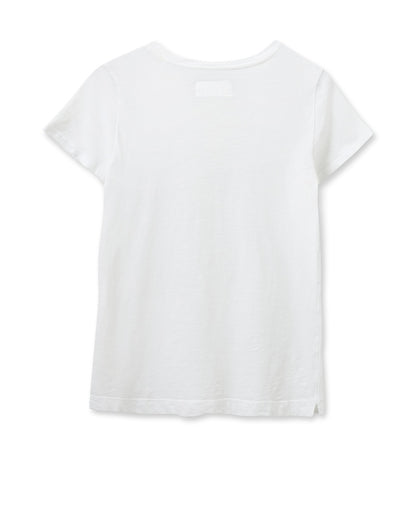 Flat lay of the MOS MOSH Canada Arden Organic Crewneck T-Shirt in black, front view, on a plain background