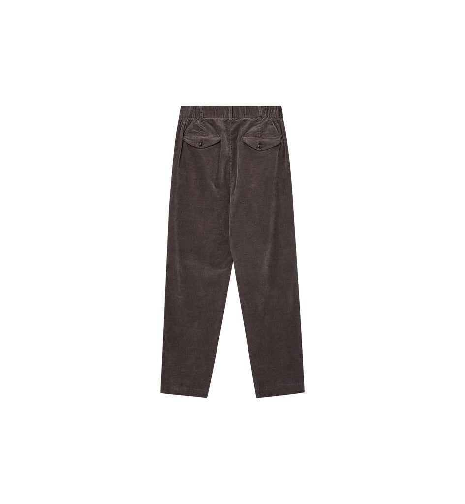 Back flatlay view of MOS MOSH Gallery Canada Conor Corduroy Pant in Castlerock on a white background.