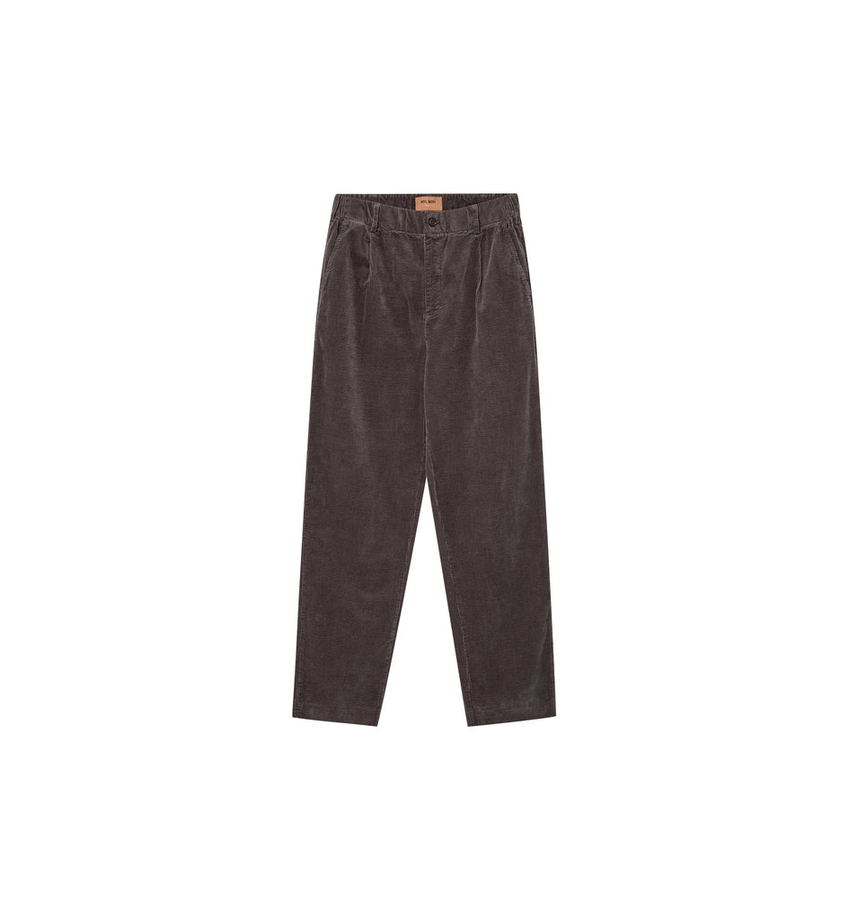 Front flatlay view of MOS MOSH Gallery Canada Conor Corduroy Pant in Castlerock on a white background.