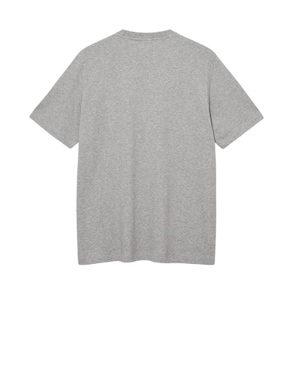 Flat lay of the MOS MOSH Gallery Canada Darren Tee in grey melange, back view, on a white background.