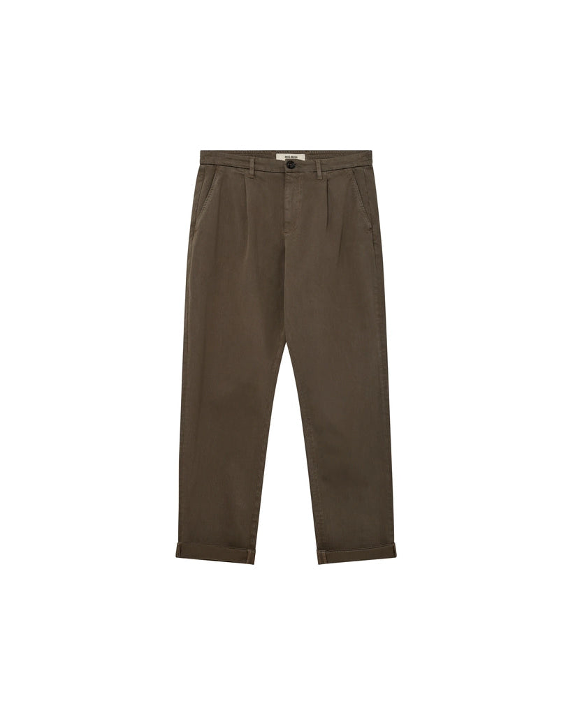 Flat lay of the MOS MOSH Gallery Canada Jones All-Day Pant in Grape Leaf, front view, on a white background.