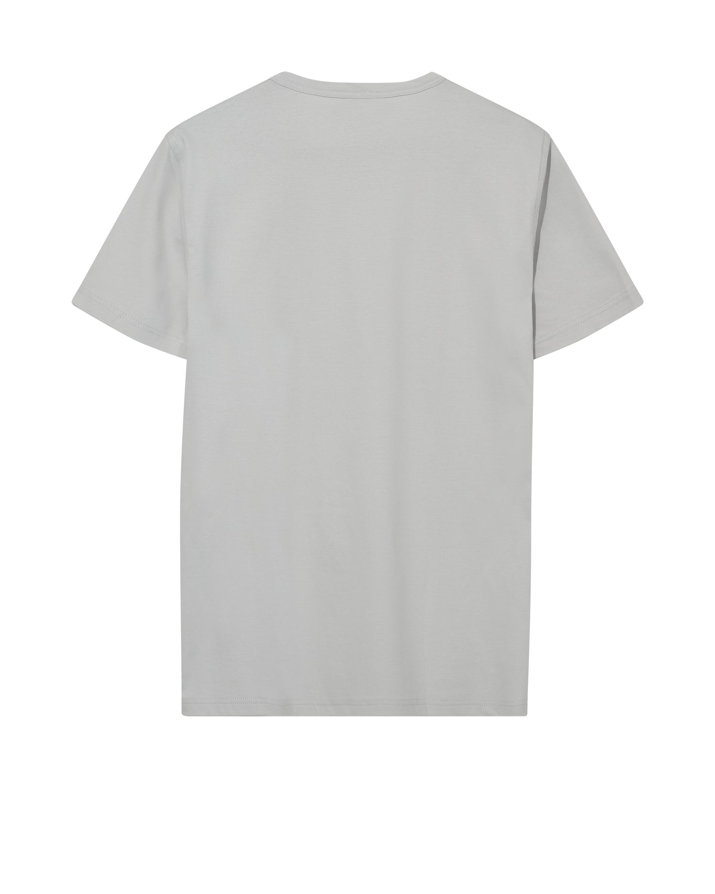 Mos Mosh Gallery back view organic grey t-shirt plain short sleeve casual cotton tee for everyday wear in Kelowna