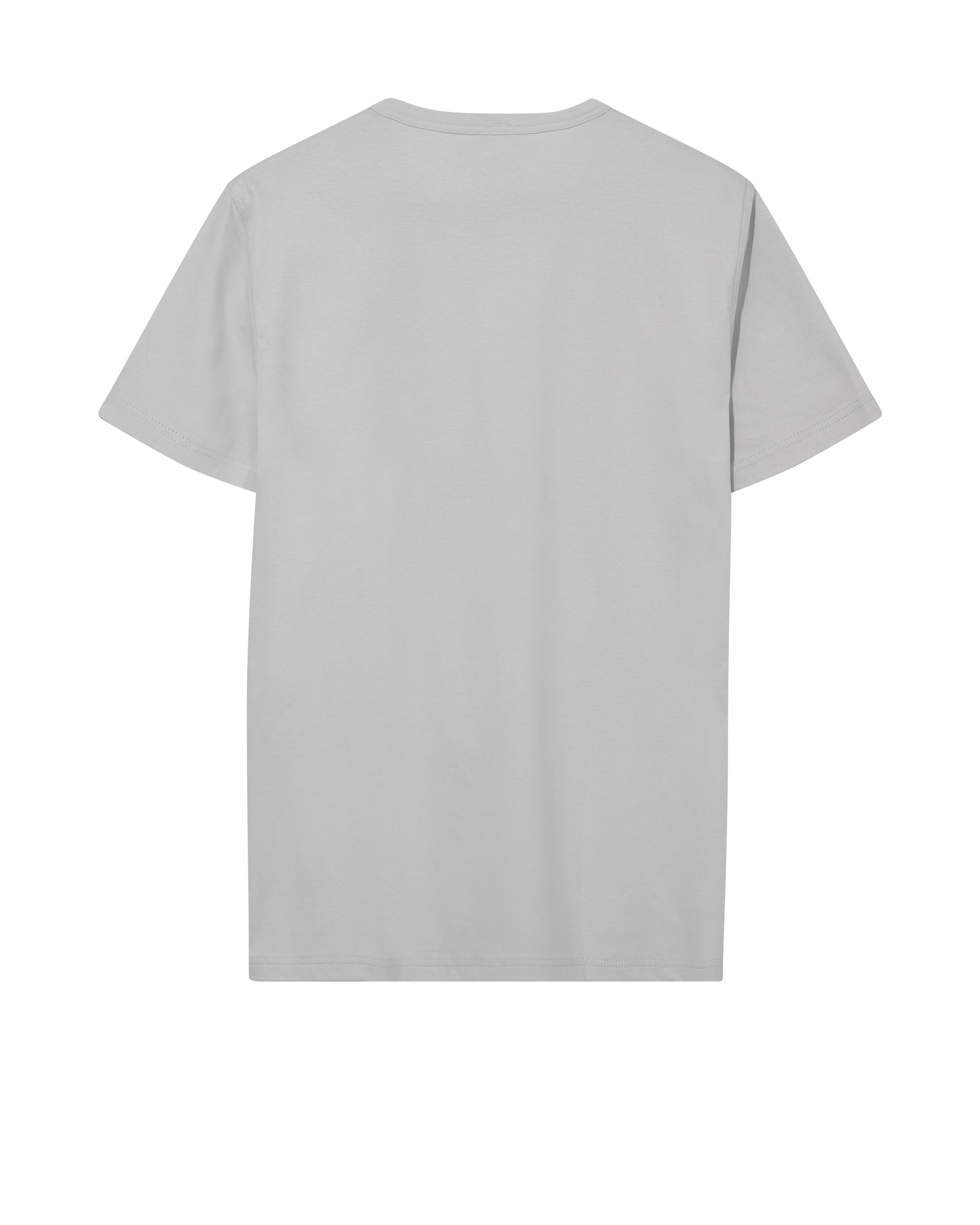 Mos Mosh Gallery back view organic grey t-shirt plain short sleeve casual cotton tee for everyday wear in Kelowna