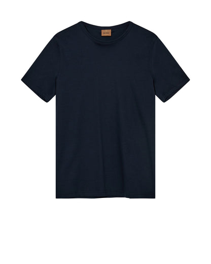 organic navy t-shirt for men Mos Mosh Gallery classic crew neck short sleeve cotton tee in Kelowna
