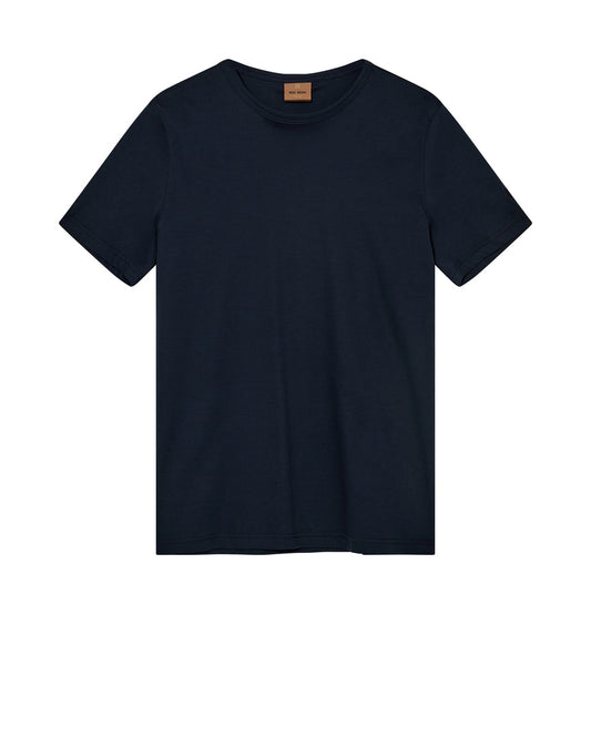 organic navy t-shirt for men Mos Mosh Gallery classic crew neck short sleeve cotton tee in Kelowna