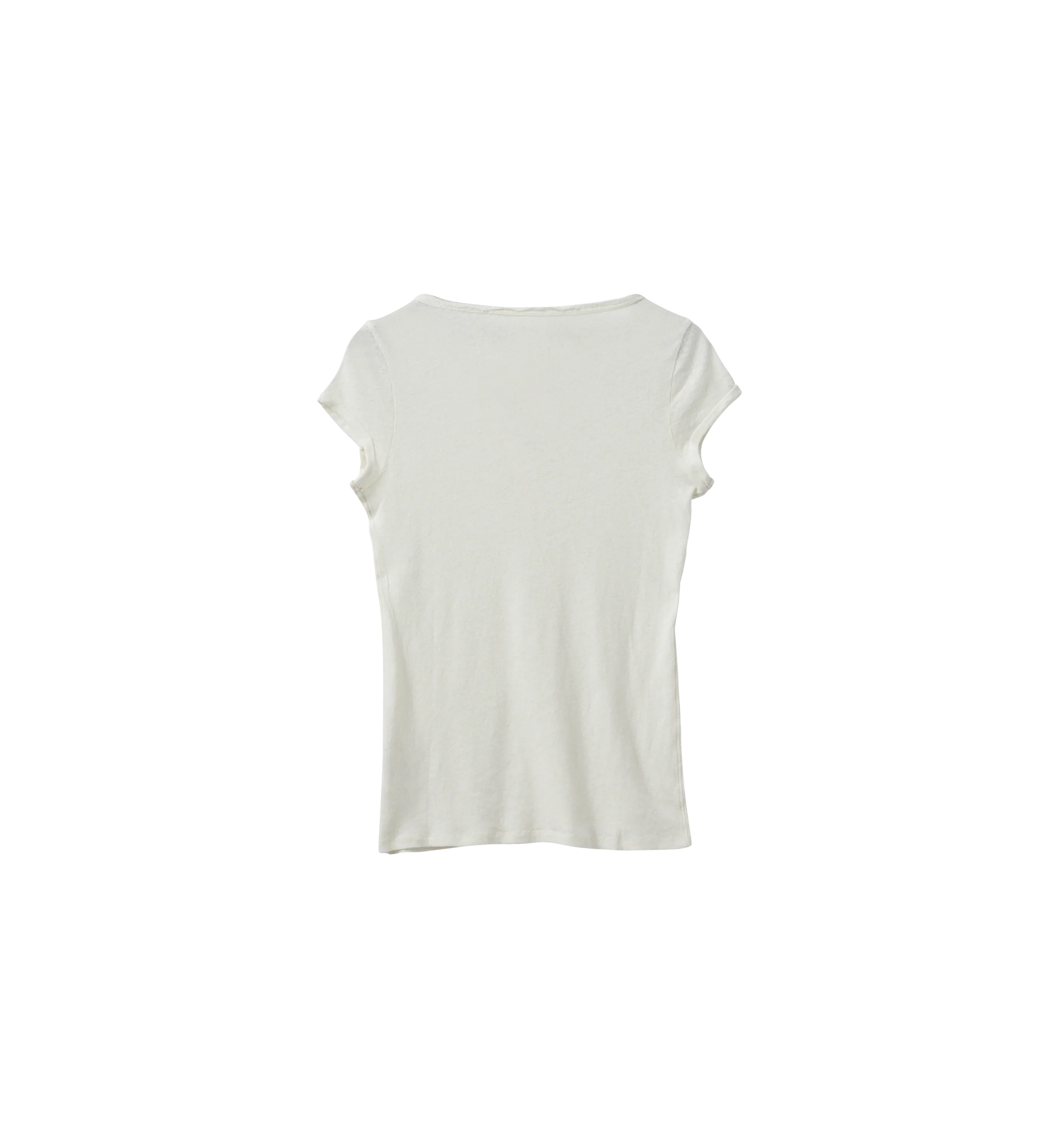 MOS MOSH Canada white cap sleeve t-shirt cotton linen back view in Kelowna