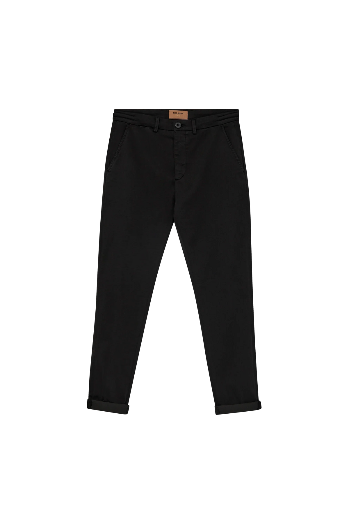 Mos Mosh Gallery Hunt Soft String Pant in Black – front styled view – shop in Kelowna at Textile Apparel