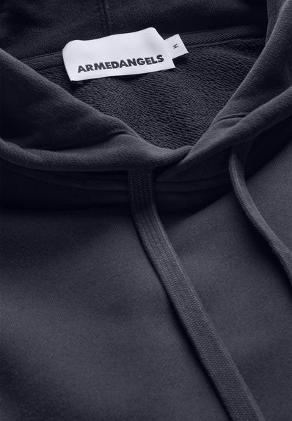 ARMEDANGELS  Canada Men's Unisex Hoodie in Dark Color with Soft Fabric and Adjustable Drawstrings