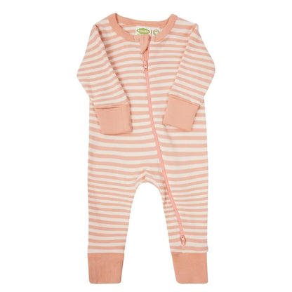 2-Way Zip | Long Sleeve Romper | Striped