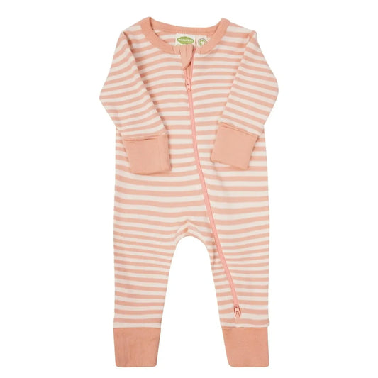 2-Way Zip | Long Sleeve Romper | Striped