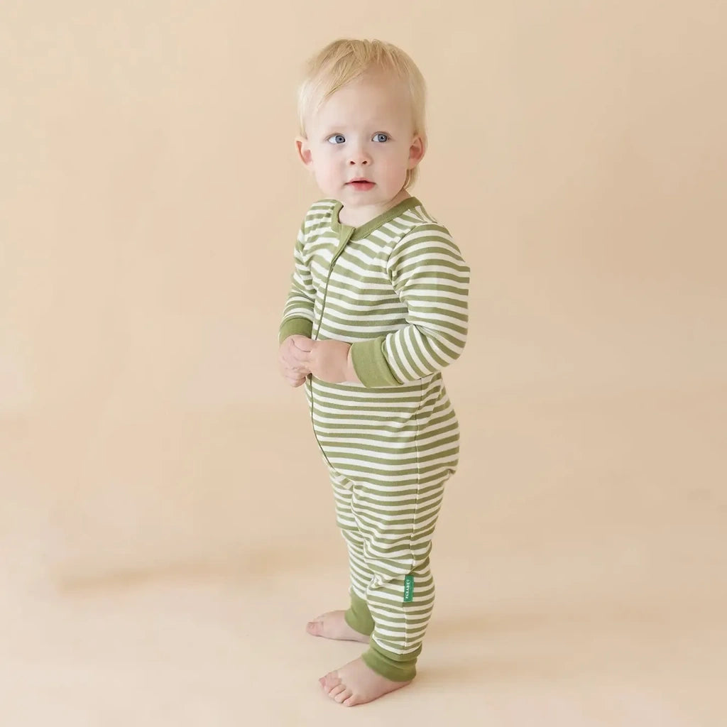 2-Way Zip | Long Sleeve Romper | Striped