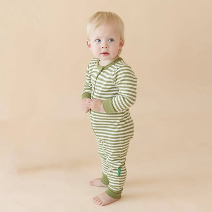 2-Way Zip | Long Sleeve Romper | Striped