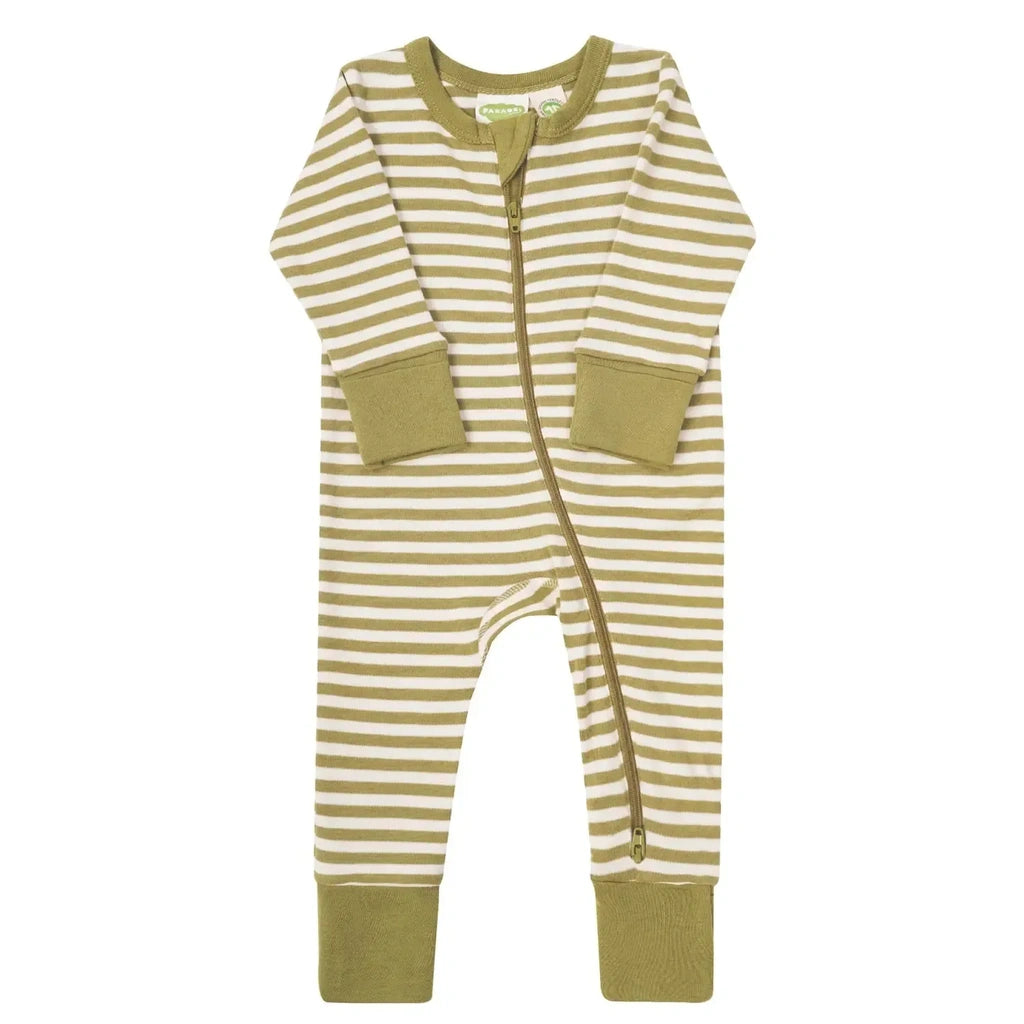 2-Way Zip | Long Sleeve Romper | Striped