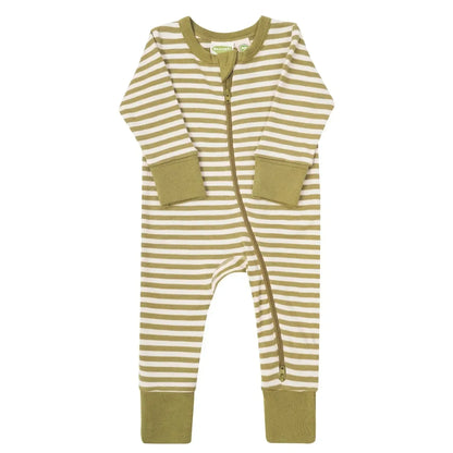 2-Way Zip | Long Sleeve Romper | Striped