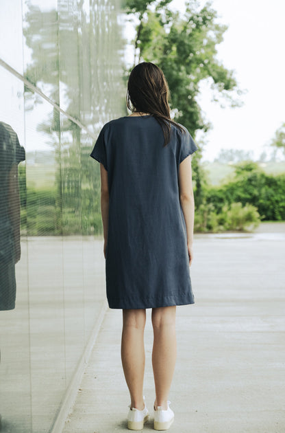 Bodybag by Jude - SS24 - SS24 - Maya Bay Dress in Navy Tencel - back 4