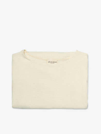 Milo & Dexter - SS24 - Natural Wine Shirt in Natural  - folded display 2