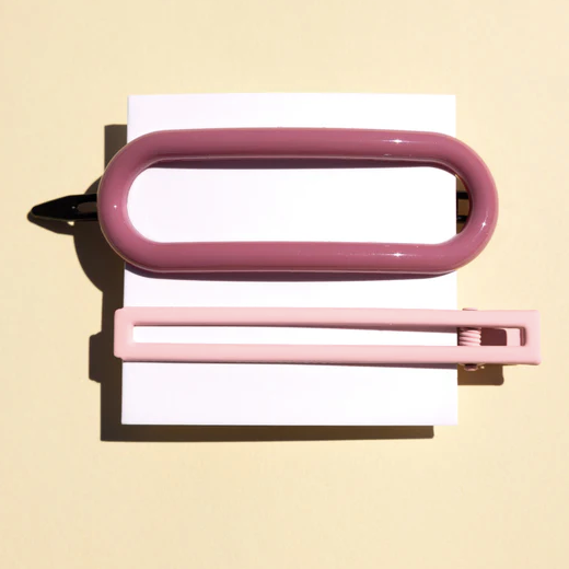 Byron Hair Clips | Mauve+Pink