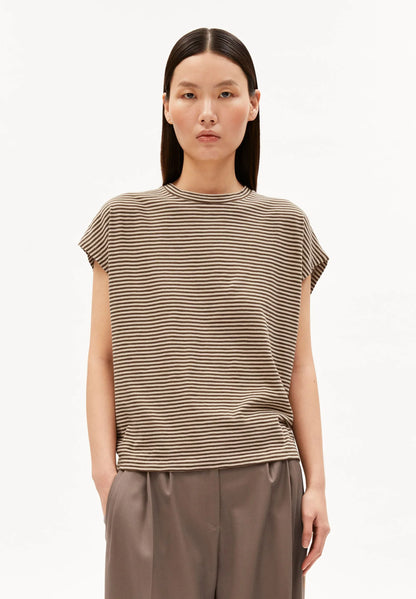 SLUB Jersey Stripe T-Shirt in Sand Stone-Dried Palm – ARMEDANGELS Canada