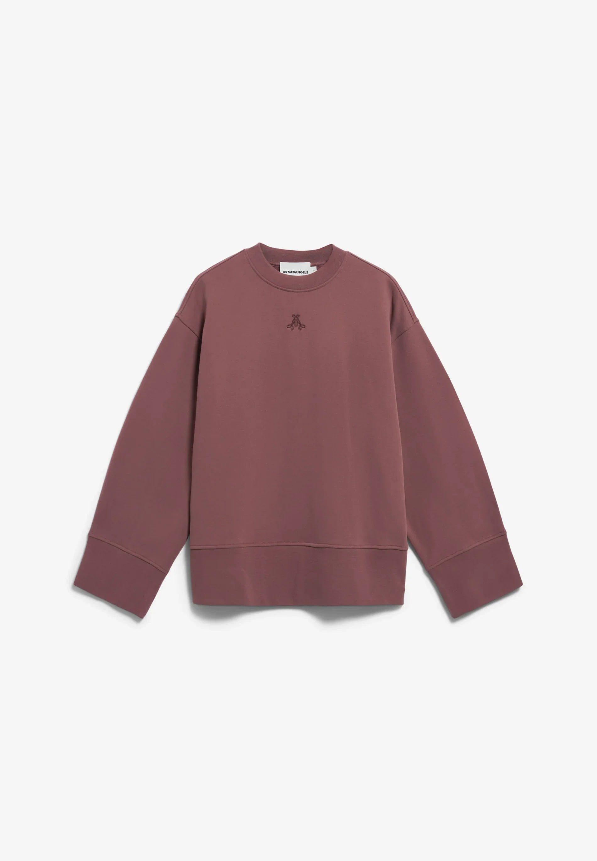 ARMEDANGELS Canada Oversized Brown Sweatshirt with Embroidered Logo for Comfortable Style