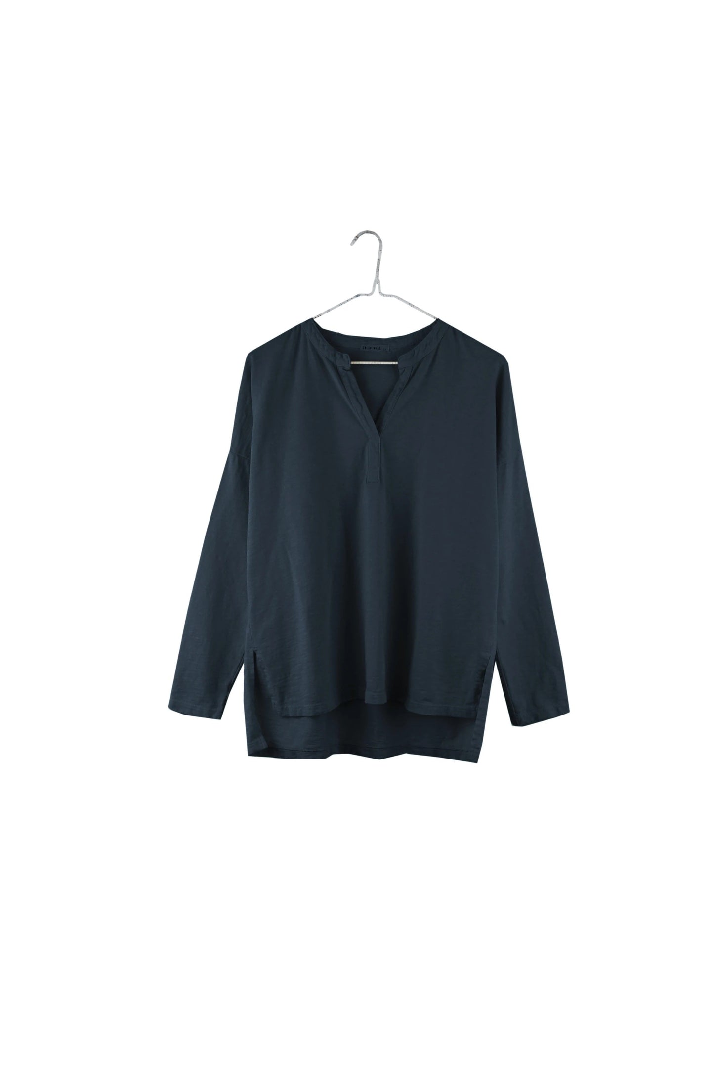 It Is Well L.A Henley Tee-Shirt in Dark Navy