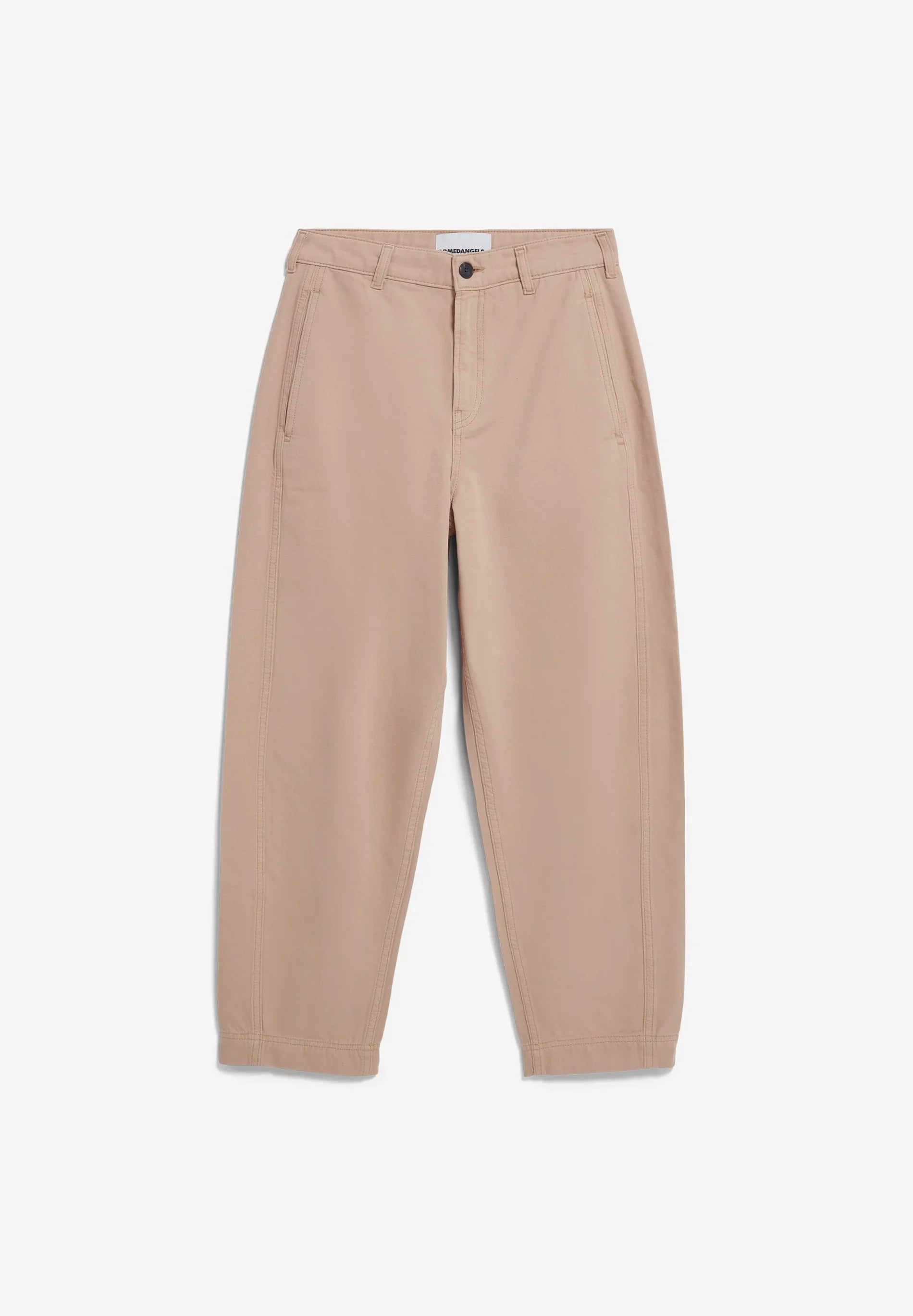 ARMEDANGELS Canada - WORKWEAR CANVAS Barrel Pants in True Camel flat lay of front view